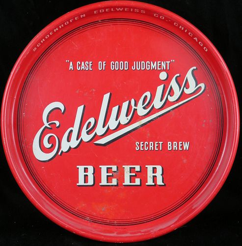 1947 Edelweiss Beer 13 inch Serving Tray Chicago, Illinois