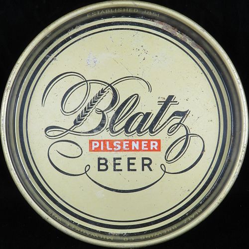 1947 Blatz Pilsener Beer 13 inch Serving Tray Milwaukee, Wisconsin