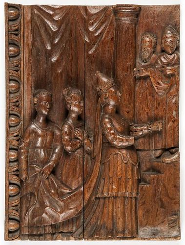 16th C. French Relief Carved Altar Fragment