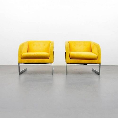 Pair of Chairs Attributed to Milo Baughman