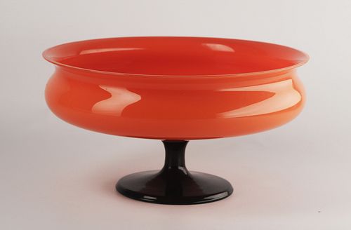 Vintage tango glass pedestal bowl cased