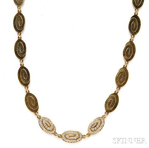 18kt Gold and Diamond Necklace, Bulgari