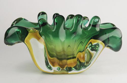 Original vintage murano glass bowl element, ashtray element