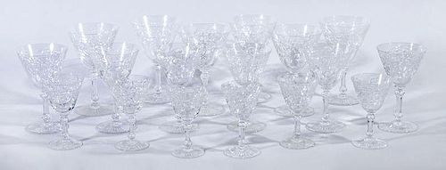 BACCARAT ENGRAVED CRYSTAL 18-PIECE STEMWARE SET, IN THE MARENNES PATTERN