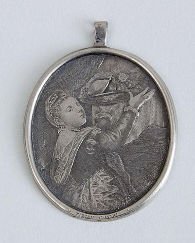 ENGRAVED SILVER PENDANT, LAVINIA, AFTER TITIAN