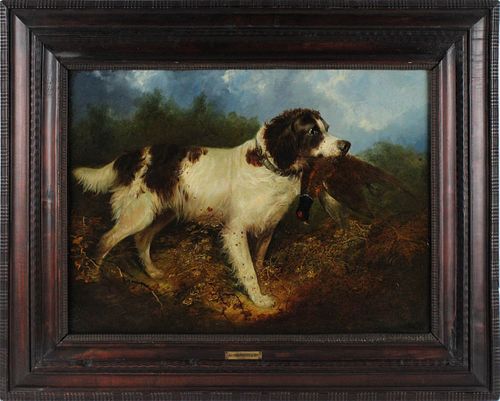 George Armfield, Oil on Canvas, Setter with Bird