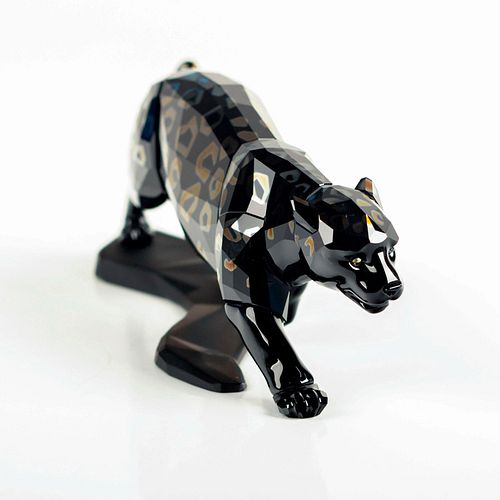Swarovski Crystal Sculpture, Black Jaguar