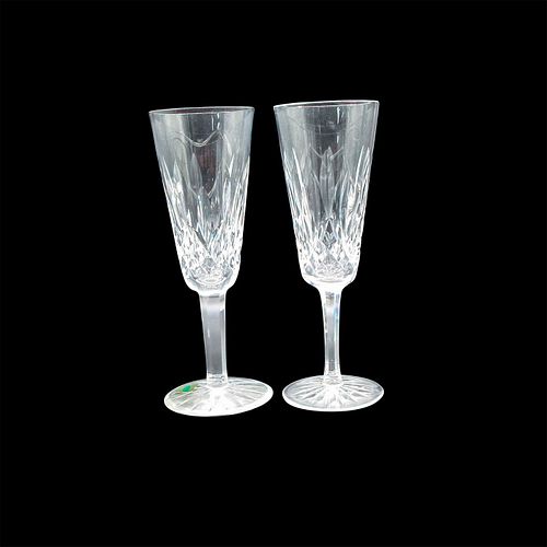 2pc Vintage Waterford Crystal Champagne Flutes
