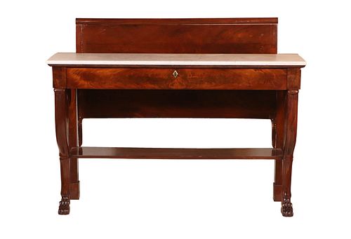 French Empire Marble Top Console Table