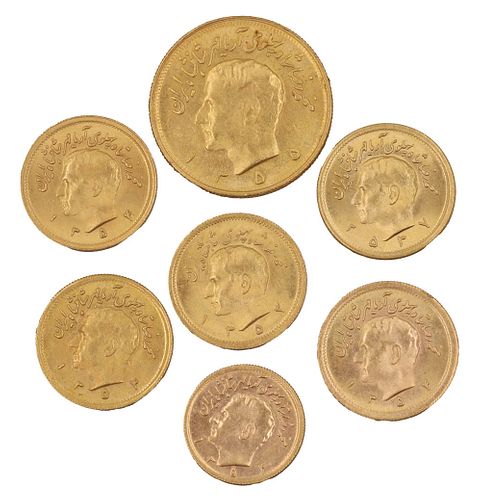Seven Iranian Gold Coins