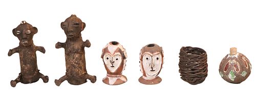Two Pairs of Clay-Fired Tribal Figures