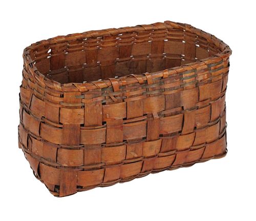 Native American Potato-Stamped Woven Basket