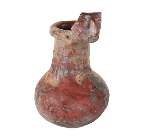 Pre-Columbian Style Polychromed Ceramic Vase