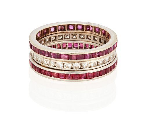 A ruby and diamond eternity band