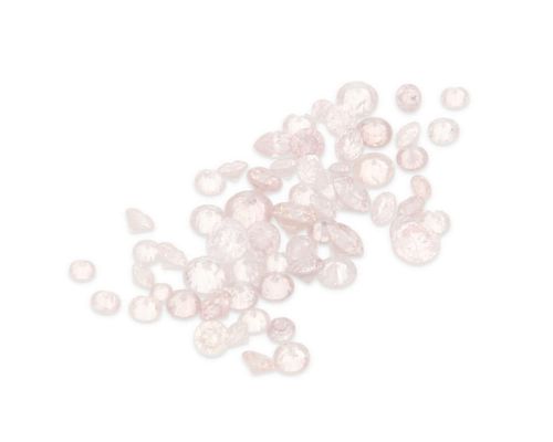 A group of unmounted pink diamonds