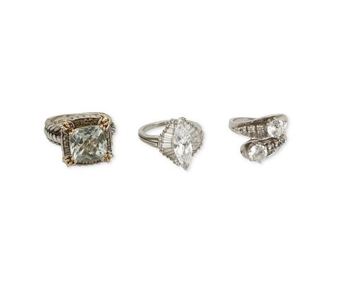 Three gemstone ring