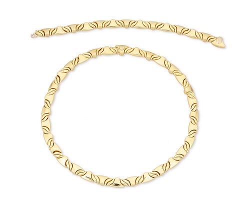 A set of gold jewelry