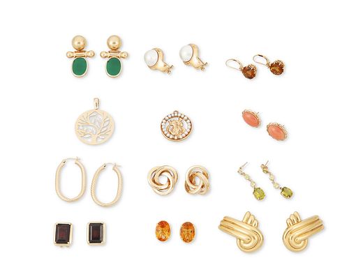 A group of gold and gemstone jewelry