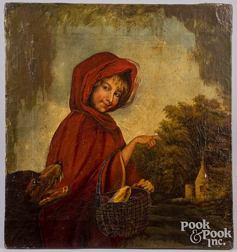 Oil on canvas little red riding hood