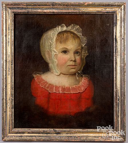 Oil on canvas portrait of a child, ca. 1840