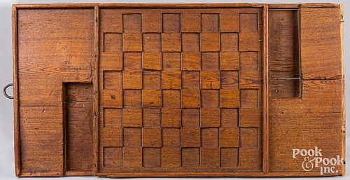 Carved oak gameboard, late 19th c.