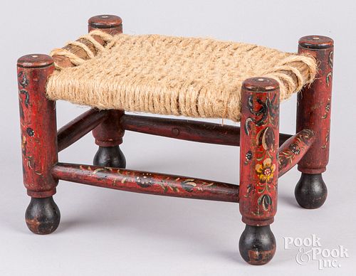 Scandinavian painted footstool, 19th c.
