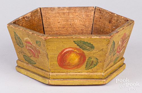 Painted pine apple box, 19th c.