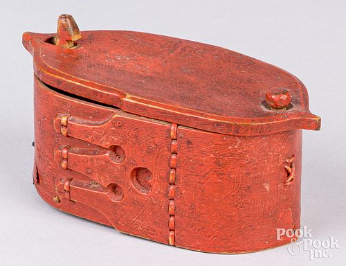 Small Scandinavian painted bentwood box, 19th c.