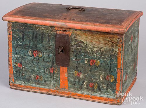 Scandinavian painted lock box, 19th c.