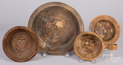 Four pieces of Scandinavian woodenware, 19th c.