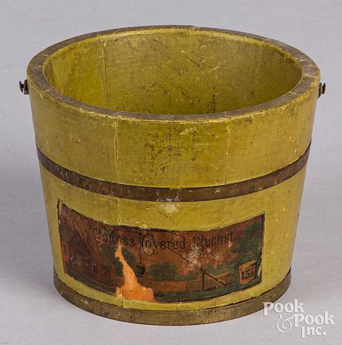 Massachusetts painted berry bucket, 19th c.