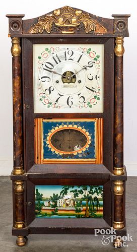 Forestville painted mantel clock, 19th c.