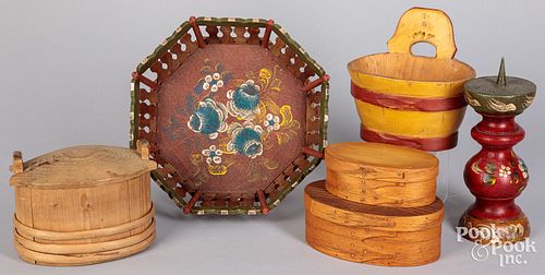 Group of woodenware, 20th c.