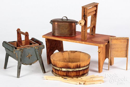 Group of child's toy washing items, 19th/20th c.