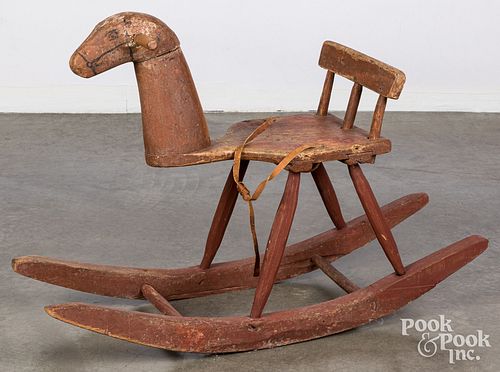 Child's primitive folk art horse rocking toy