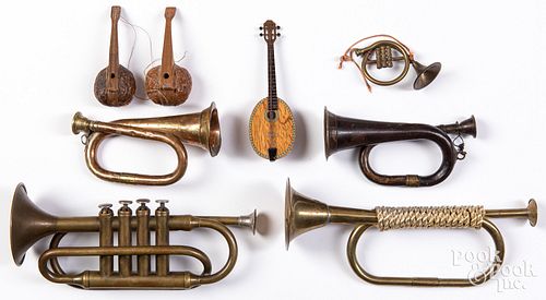 Three miniature stringed instruments