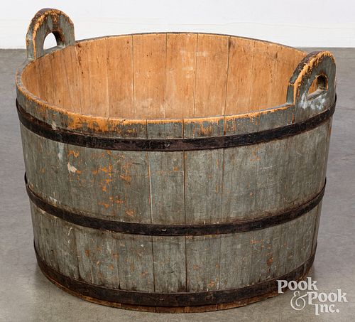 Large painted wash tub, 19th c.