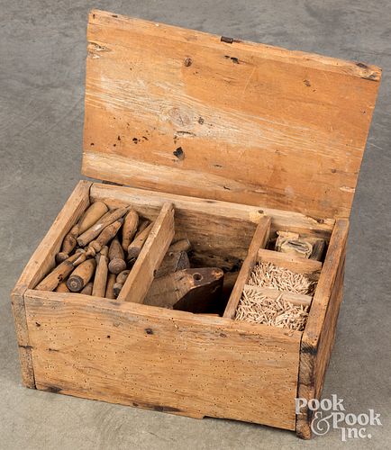 Cobbler's chest with tools. 18th/19th c.