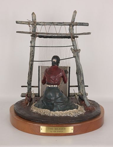 Gus Shafer "The Weaver" Painted Bronze