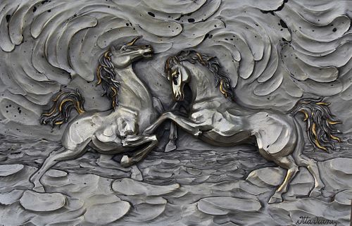 Ottaviani Silver Equestrian Plaque "Preludio"