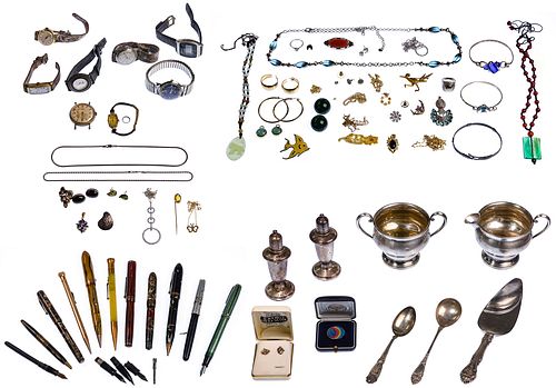 Gold, Sterling Silver, Costume Jewelry and Wrist Watch Assortment