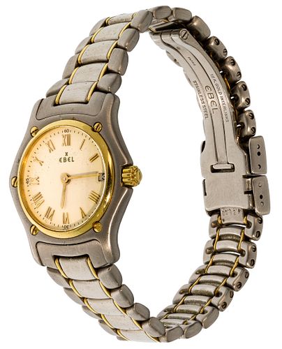 Ebel 18k Gold Bezel and Stainless Steel 1911 Wristwatch