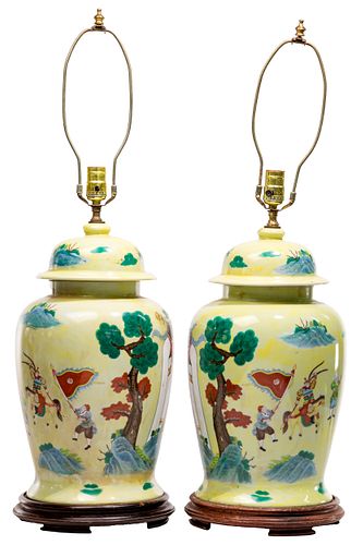 Chinese Porcelain Urn Table Lamps