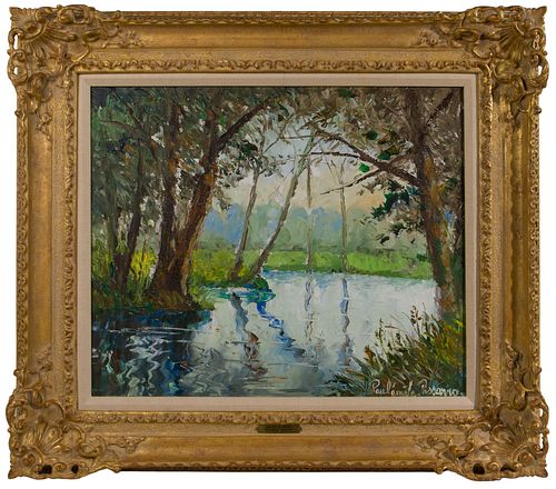 Paulemile Pissarro (French, 1884-1972) 'Les Iles le Matin' Oil on Canvas