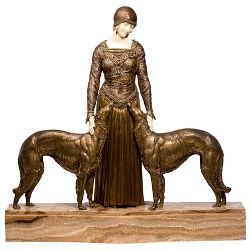 (After) Demetre Chiparus (Romania, 1887-1947) 'Les Amis du Toujours' Bronze Sculpture