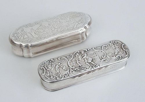 TWO CONTINENTAL SILVER TOBACCO BOXES