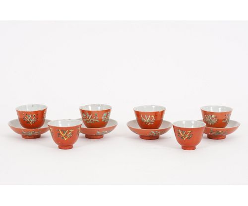 SIX CHINESE PORCELAIN CUPS