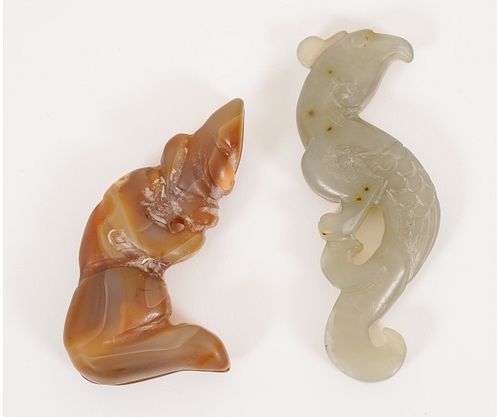 CHINESE CARVED JADE FIGURES
