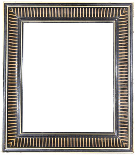 Black & Gold Lacquer 1880s Frame - 18 1/8 x 15 1/8