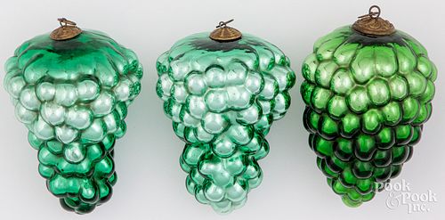 Three grape Kugel ornaments